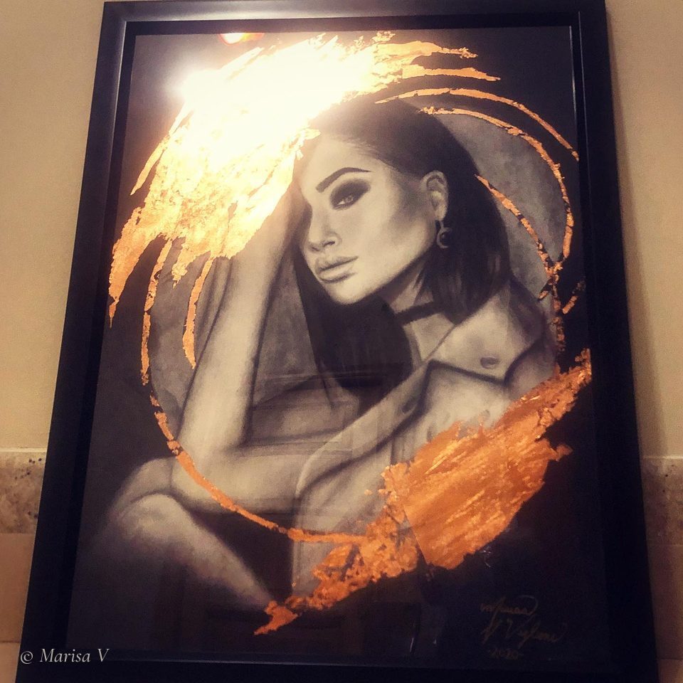 Copper Moon: another view, framed