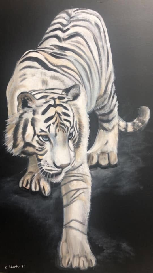 KaiZen : en cours : le tigre blanc avant la lune et la feuille d’or.